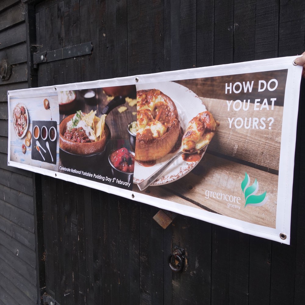 COFFEE SOLD HERE PVC Banner - Drink In Or Takeaway - Outdoor Sign With Eyelets