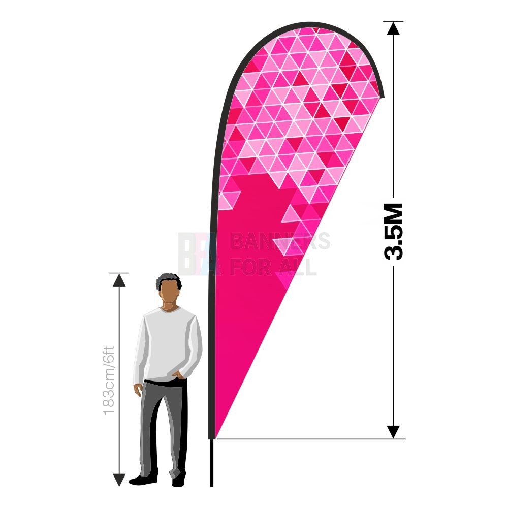3.5m Large Teardrop Banner Teardrop Banners Banners For All