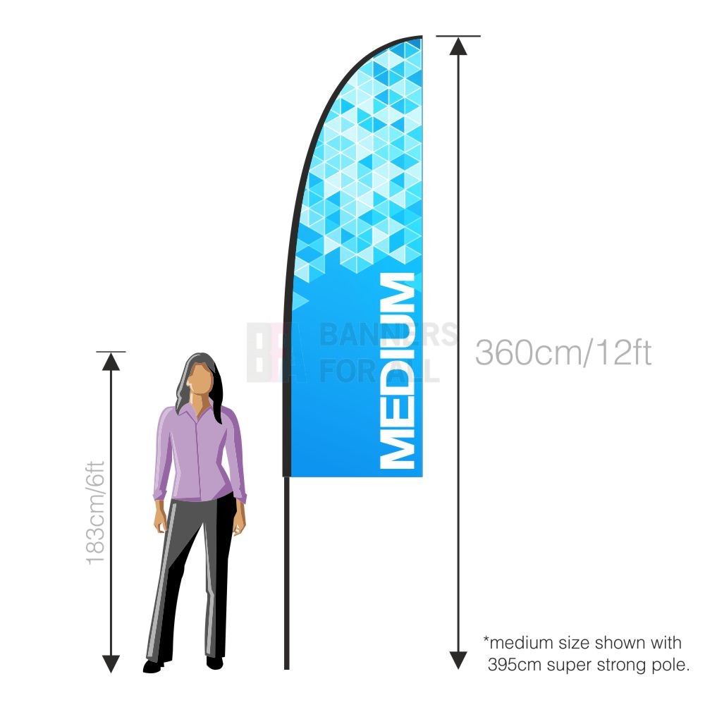 Medium Feather Banner, 4m Push Fit Pole and Simple Ground Stake