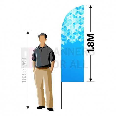 1.8m x 0.6m Feather Banner Replacement Graphic
