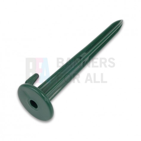 25cm Plastic Ground Stake with 10mm Internal Hole (Green)
