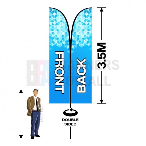 3.5m x 0.8m Double Sided Feather Banner