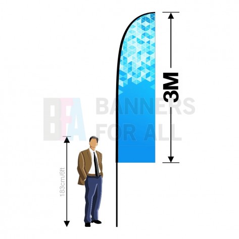 3m x 0.8m Feather Banner