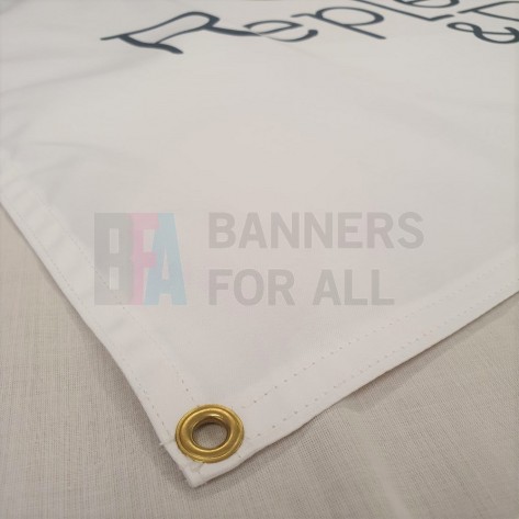 Cotton banner with double stitched hem