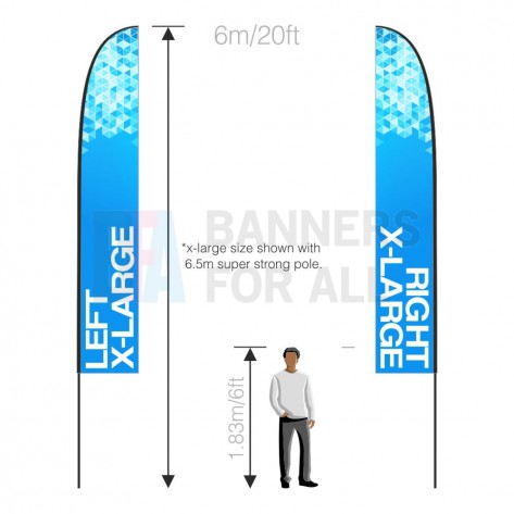 4.5m x 0.8m Feather Banner Handed Pair (LH+RH)