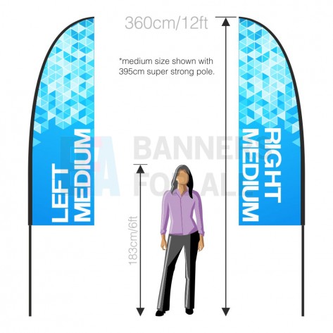 2.5m x 0.8m Feather Banner Handed Pair (LH+RH)