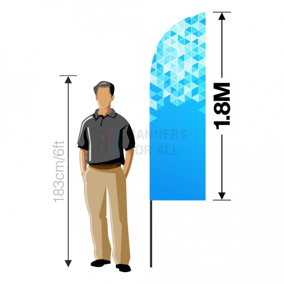 1.8m x 0.6m Feather Banner (Small) Feather Banners Banners For All
