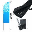 2.4m Feather Banner Kit with 1.8m Banner, 2.6m Push Fit Pole and 25 Degree Wall Bracket 