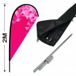 2m Teardrop Banner Kit with 1.8m Banner, 2.8m Push Fit Pole and Hammer in Ground Stake