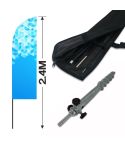 2.4m Feather Banner Kit with 1.8m Banner, 2.6m Push Fit Pole and Screw In Ground Stake