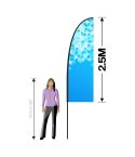 2.5m x 0.8m Feather Banner Replacement Graphic