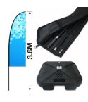 3.6m Feather Banner Kit with 2.5m Banner, 4m Push Fit Pole and 15KG Water Base