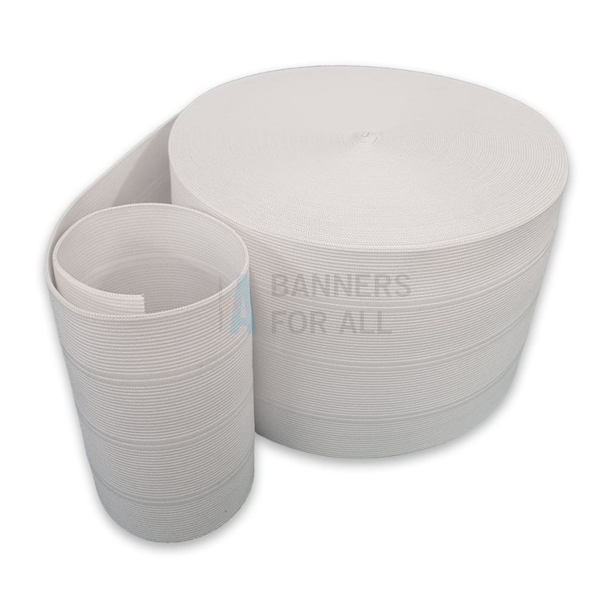 128mm Elastic Woven Beach Flag Belt Pole Sleeve (White)