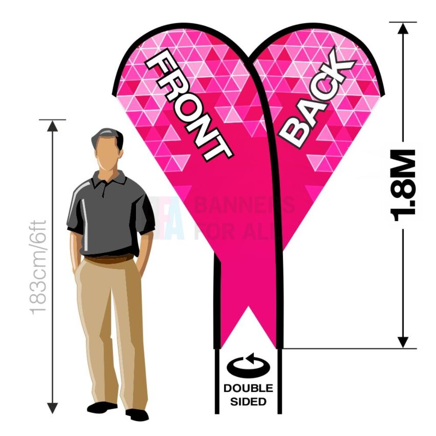 1.8m x 0.9m Double Sided Teardrop Banner