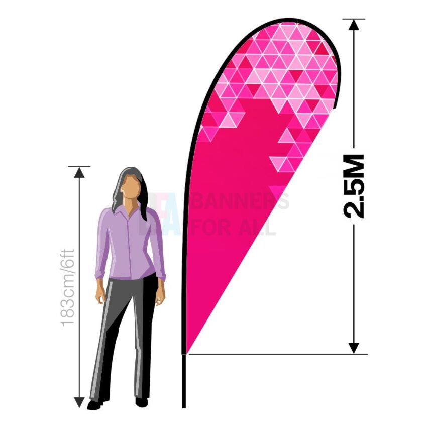 2.5m x 1.2m Teardrop Banner
