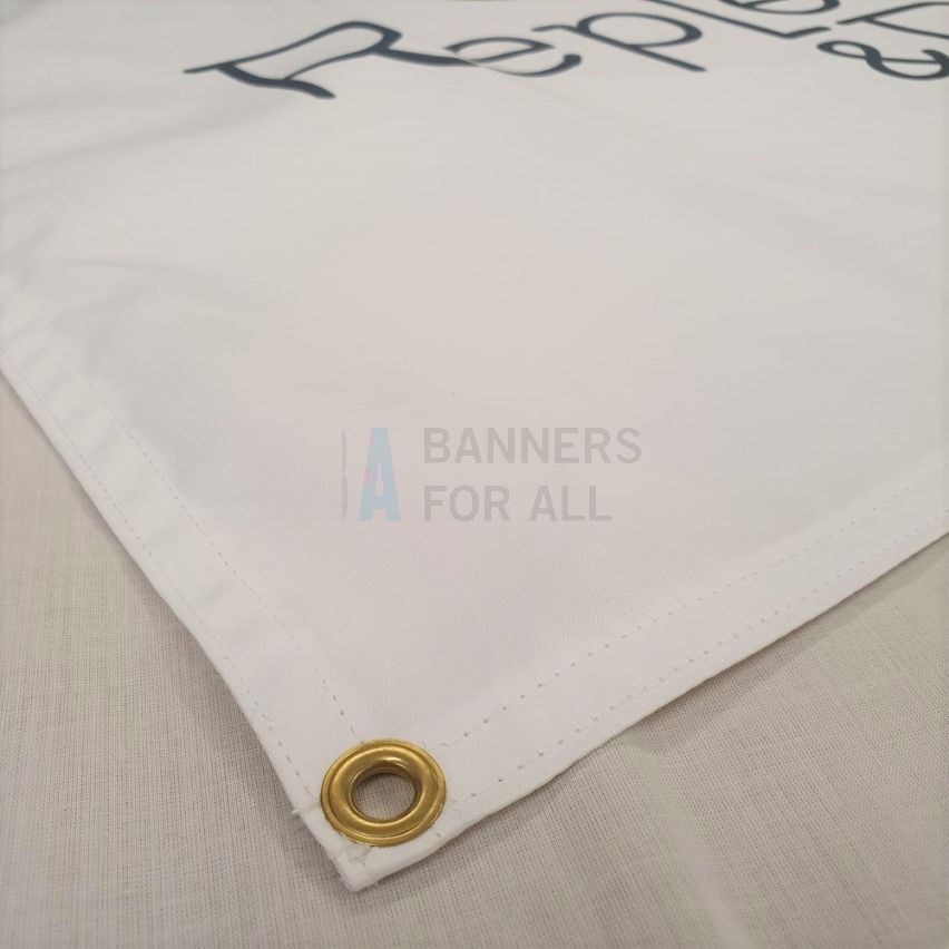 246gsm Custom Size Cotton Fabric Banner with hems and eyelets