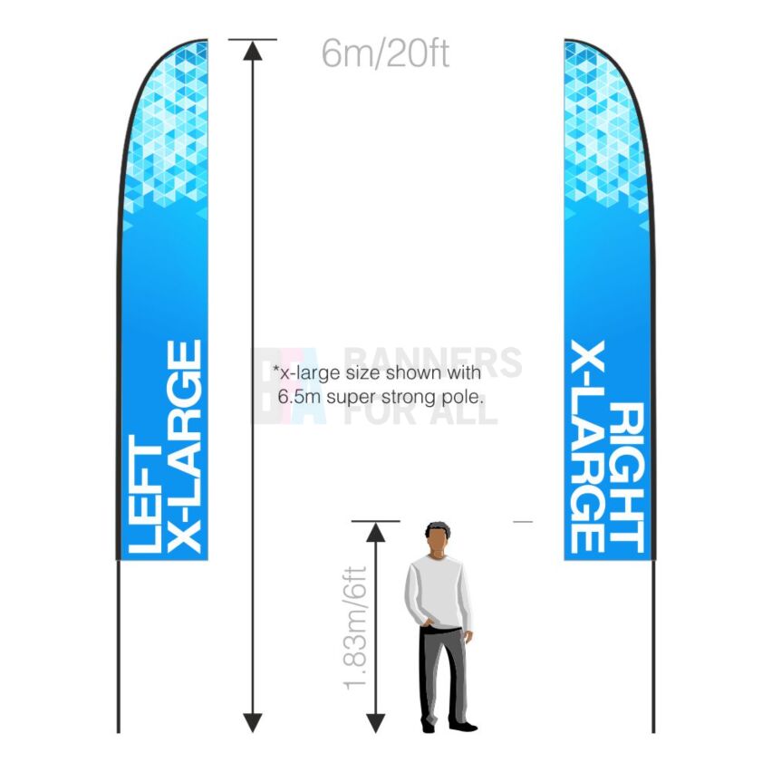 4.5m x 0.8m Feather Banner Handed Pair (LH+RH)